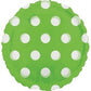 18" Round Polka Dotted Lime Green Foil Balloon