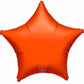 19" Star Shaped Solid Color Foil Balloon Orange