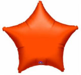 19" Star Shaped Solid Color Foil Balloon Orange