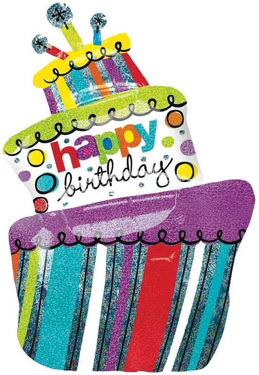 Happy Birthday Cake Balloon 37"