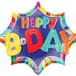 Happy Birthday 3D Color Burst Foil Balloon