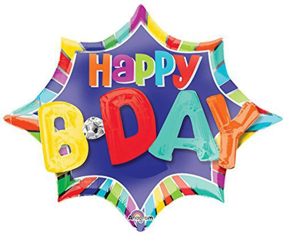 Happy Birthday 3D Color Burst Foil Balloon