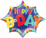 Happy Birthday 3D Color Burst Foil Balloon