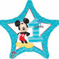 1st Birthday Mickey Mouse Blue Foil Balloon