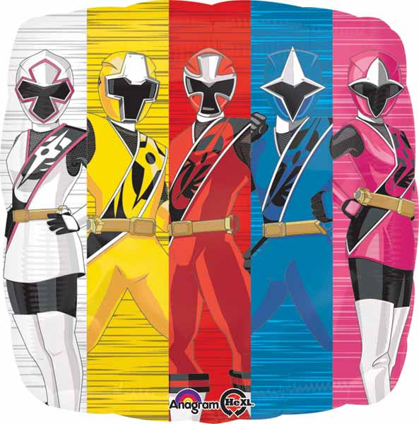 Power Rangers Square Shaped Birthday Foil Balloon