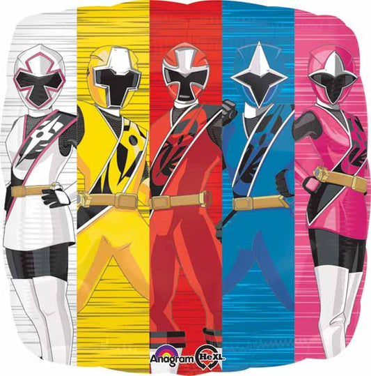 Power Rangers Square Shaped Birthday Foil Balloon