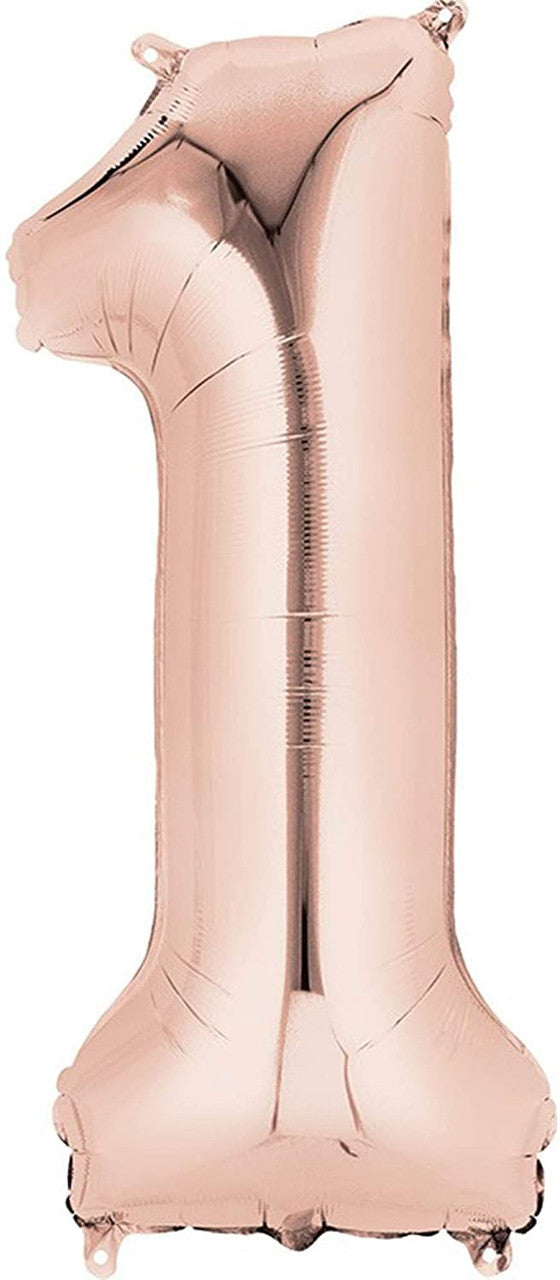 Number 1 Balloon in Rose Gold