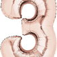Number 3 Balloon in Rose Gold