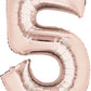 Number 5 Balloon in Rose Gold