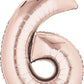 Number 6 Balloon in Rose Gold
