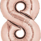 Number 8 Balloon in Rose Gold