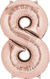 Number 8 Balloon in Rose Gold