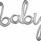 Silver Baby Script Letters Word Balloon