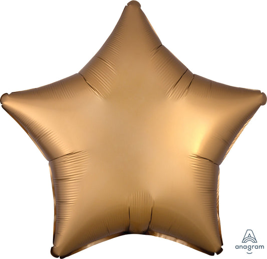 18" star balloon gold sateen shimmering matte