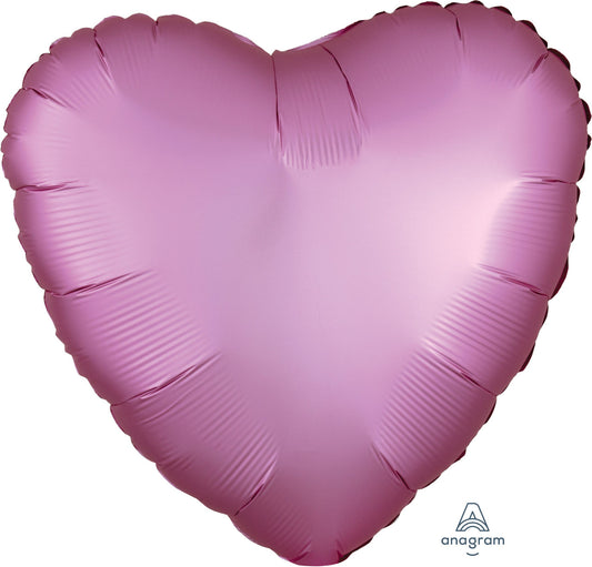 Anagram 18" Flamingo Heart Satin Luxe Shimmering Matte Decorative Foil Balloon Party Decor