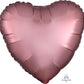 18" Rose Copper Heart Satin Luxe  Balloon