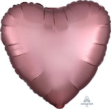 18" Rose Copper Heart Satin Luxe  Balloon