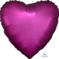 Anagram 18" Pomegranate Heart Satin Luxe Shimmering Matte Decorative Foil Balloon Party Decor