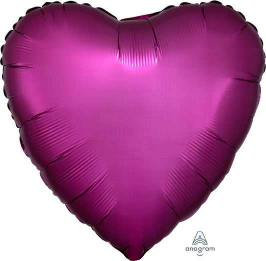 Anagram 18" Pomegranate Heart Satin Luxe Shimmering Matte Decorative Foil Balloon Party Decor