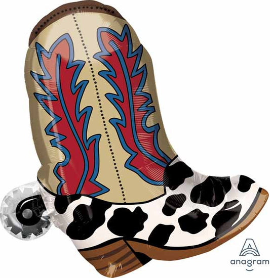 Anagram Supershape 24" Cowboy Boot Western Foil Balloon Party Decor