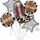 Yee-Haw Howdy Western Cowboy Birthday Balloon Bouquet 5 Mylars
