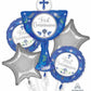 Blue First Communion Balloons Bouquet