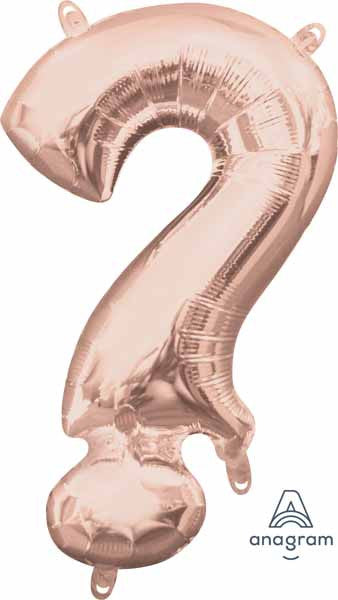 16" Air-Filled Question Mark ? Shape Foil Balloon Rose Gold