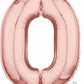 16" Air-Filled No. 0 Shape Foil Balloon Decoration Rose Gold