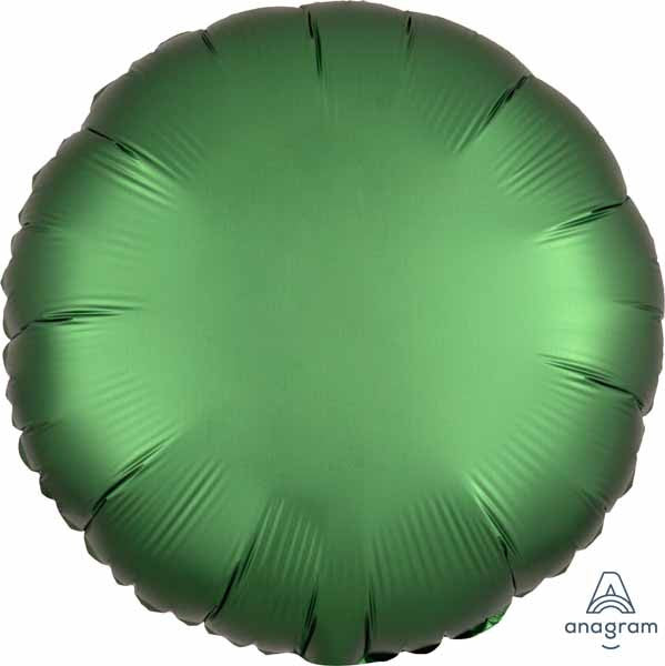 18" Round Satin Luxe Emerald Green Foil Balloon