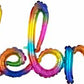 Air Filled Balloon Celebrate Rainbow Script Decor