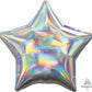 19" Star Shaped Solid Color Foil Balloon Iridescent Silver