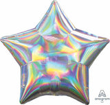 19" Star Shaped Solid Color Foil Balloon Iridescent Silver