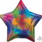 19" Star Shaped Solid Color Foil Balloon Iridescent Rainbow