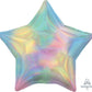 19" Star Shaped Solid Color Foil Balloon Iridescent Pastel Rainbow