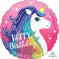 Happy Birthday Pink Unicorn Foil Balloon