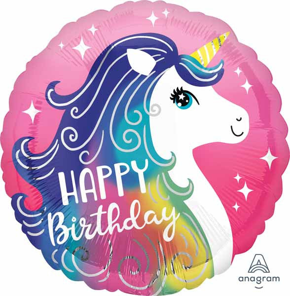 Happy Birthday Pink Unicorn Foil Balloon
