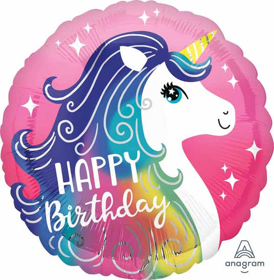 Happy Birthday Pink Unicorn Foil Balloon