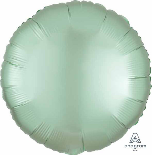 18" Round Satin Luxe Mint Green Foil Balloon