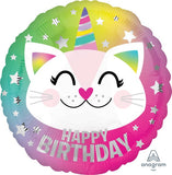 Happy Birthday Caticorn Unicorn Cat Foil Balloon