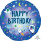 18" Happy Birthday Outer Space Holographic Foil Balloon