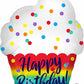 18" Happy Birthday Cupcake Shaped Balloon Decor
