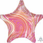 Marblez Swirls 19" Pink Gold White Star Shape Foil Balloon