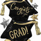 Jumbo Graduation Hat Gold Silver Black Congrats Airloonz Balloon Decoration