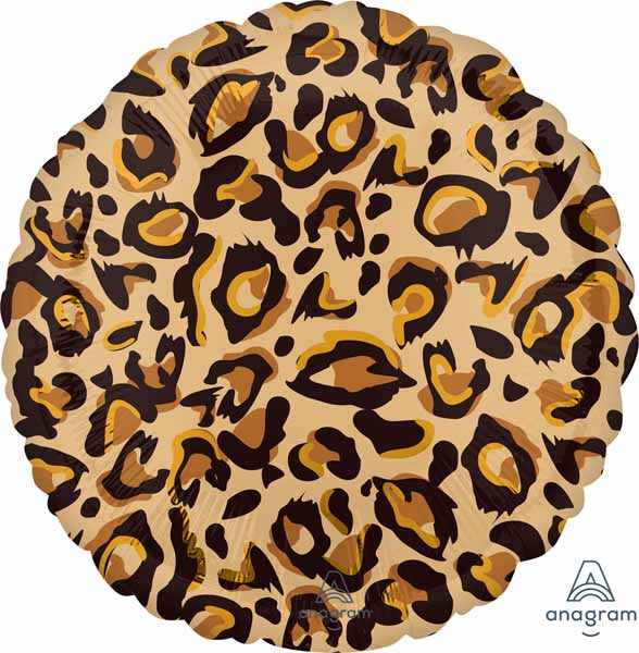18" Round Leopard Print Foil Balloon