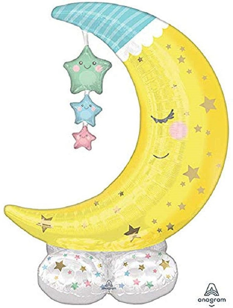 Sleeping Moon Smiling Stars Baby Shower Balloon Decoration