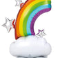 Jumbo  Colorful Rainbow with Stars Clouds Airloonz Balloon Decoration