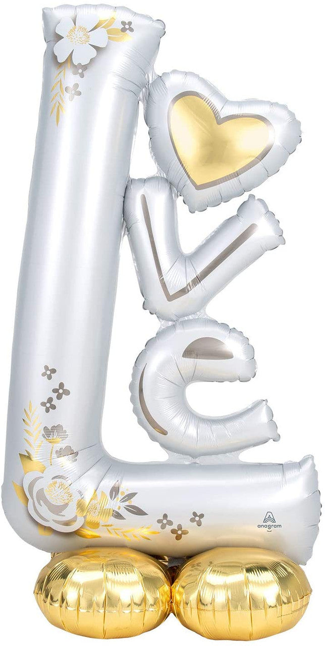 Jumbo Gold Silver Love Design  Airloonz Balloon Decoration