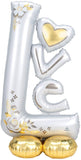 Jumbo Gold Silver Love Design  Airloonz Balloon Decoration
