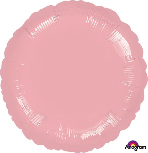 18" Round Metallic Pearl Pastel Pink Foil Balloon