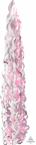 Paper Tissue Swirls Twirls Tassel Pink Grey